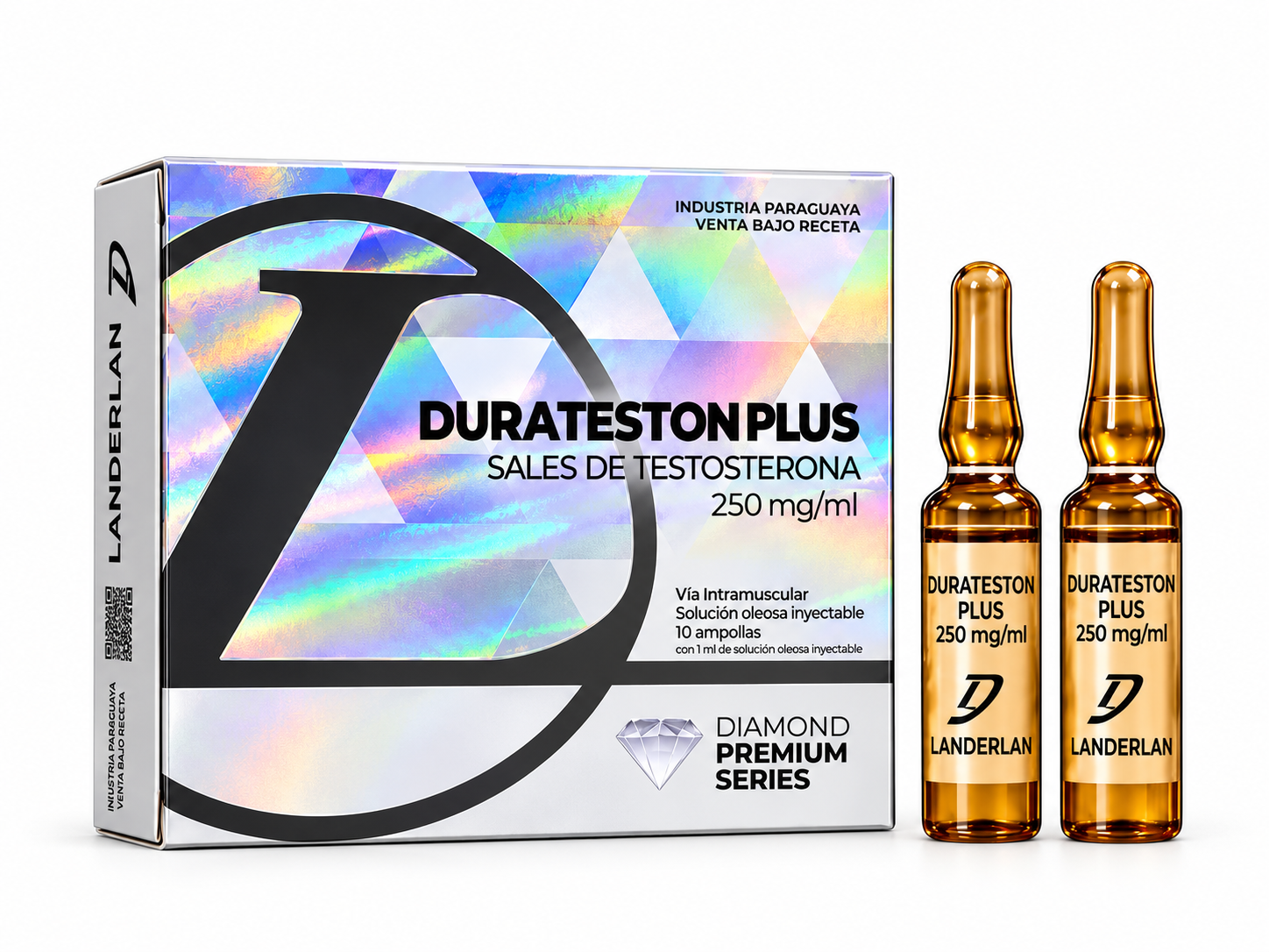Durateston Plus 250 mg — Sales de Testosterona — Landerlan Diamond Premium Series — 10 ampolas