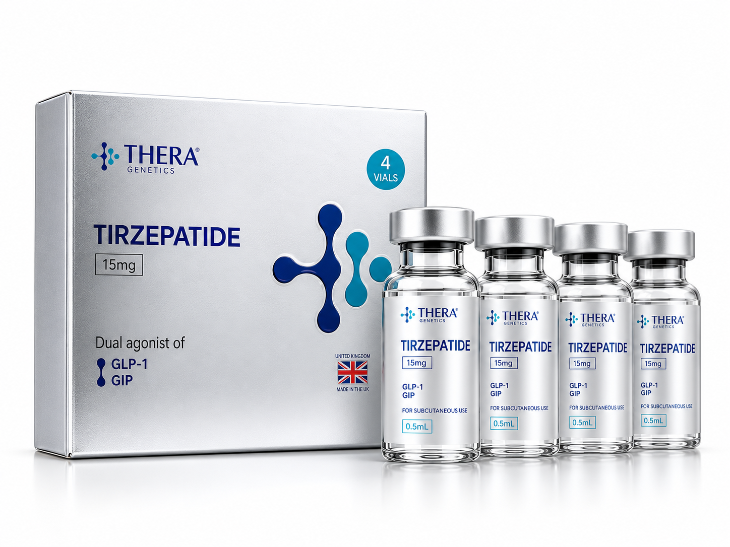 Tirzepatida Thera Genetics — 15 mg — 4 ampolas