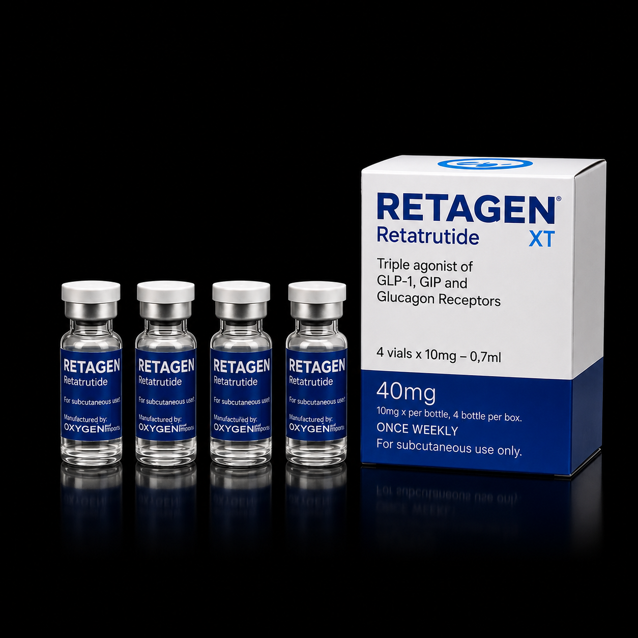 Retatrutida Retagen XT Oxigen — 40 mg — diluída