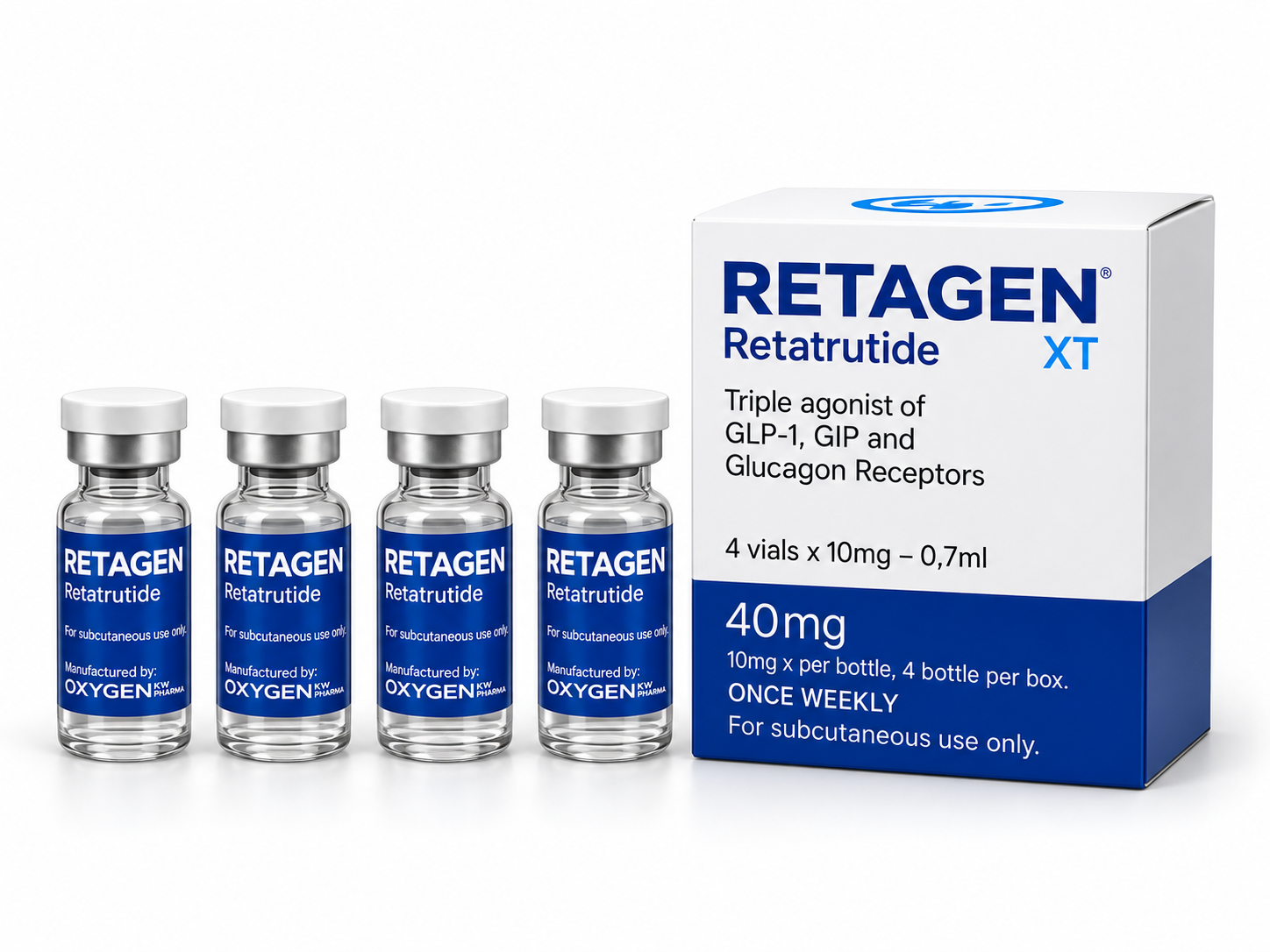 Retatrutida Retagen XT Oxigen — 40 mg — diluída