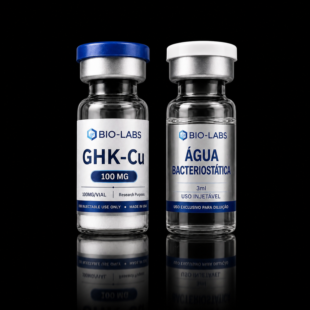 GHK-Cu 100 mg + Água Bacteriostática 3 mL — Kit Bio-Labs