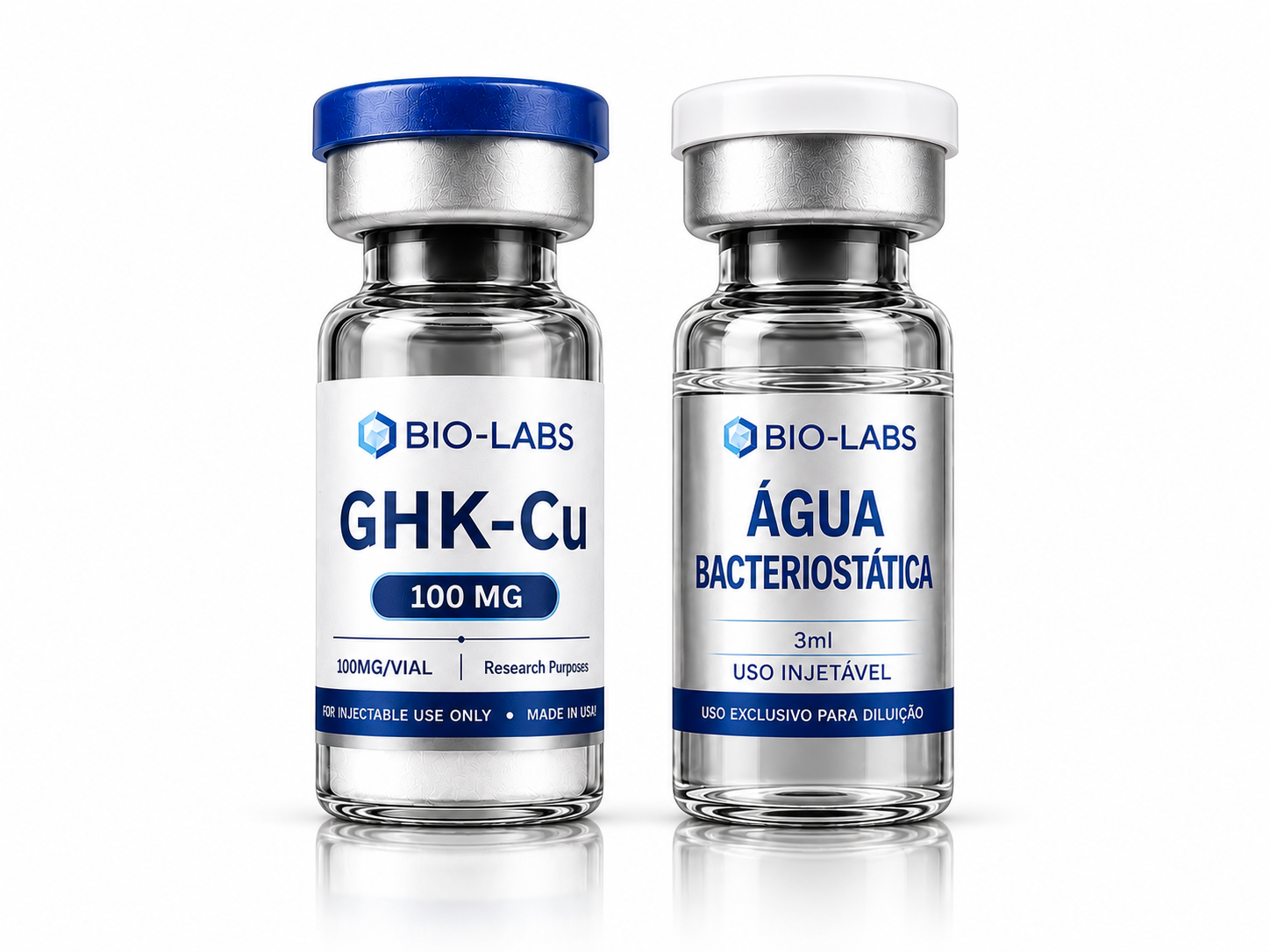 GHK-Cu 100 mg + Água Bacteriostática 3 mL — Kit Bio-Labs