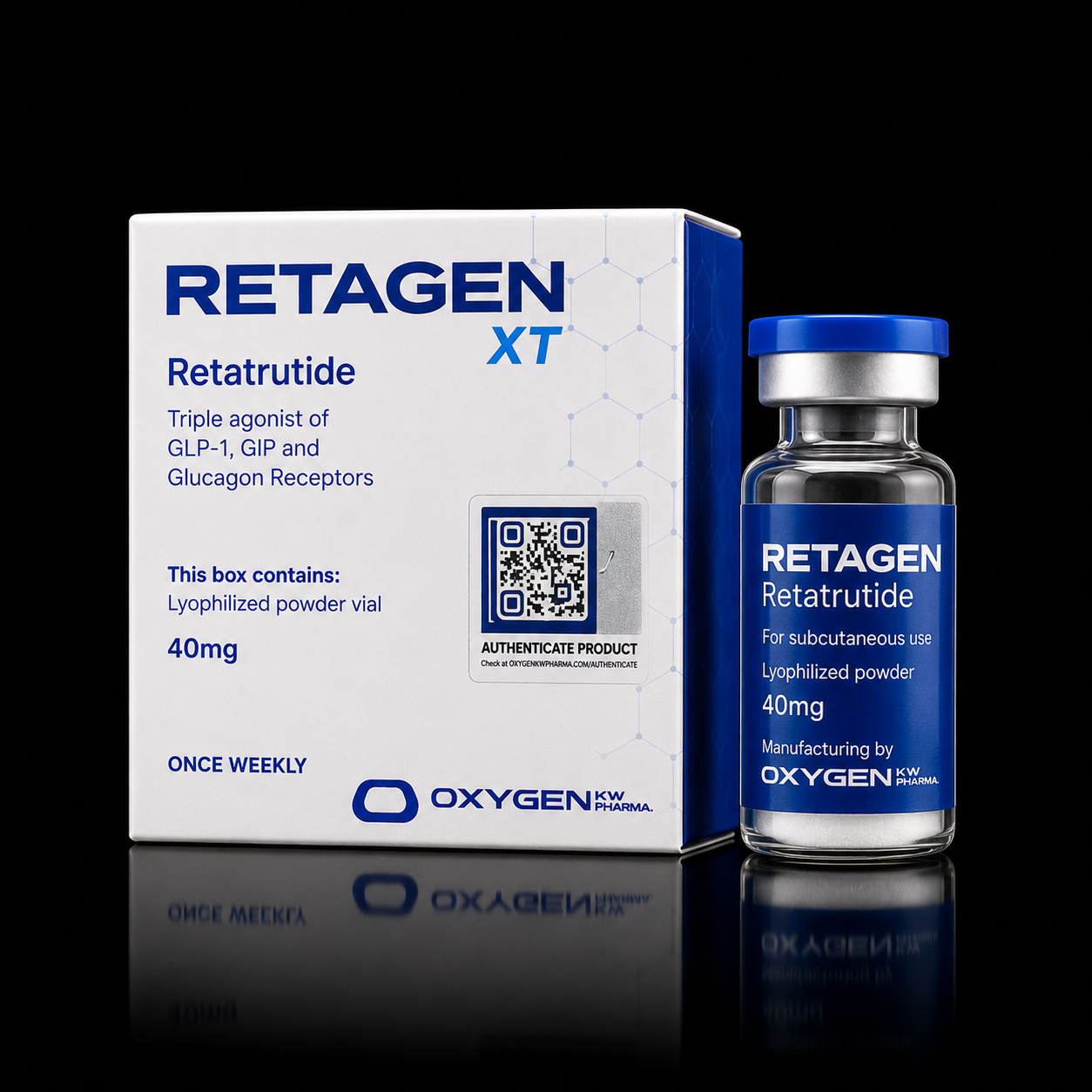 Retatrutida Retagen XT Oxigen — 40 mg — pó liofilizado