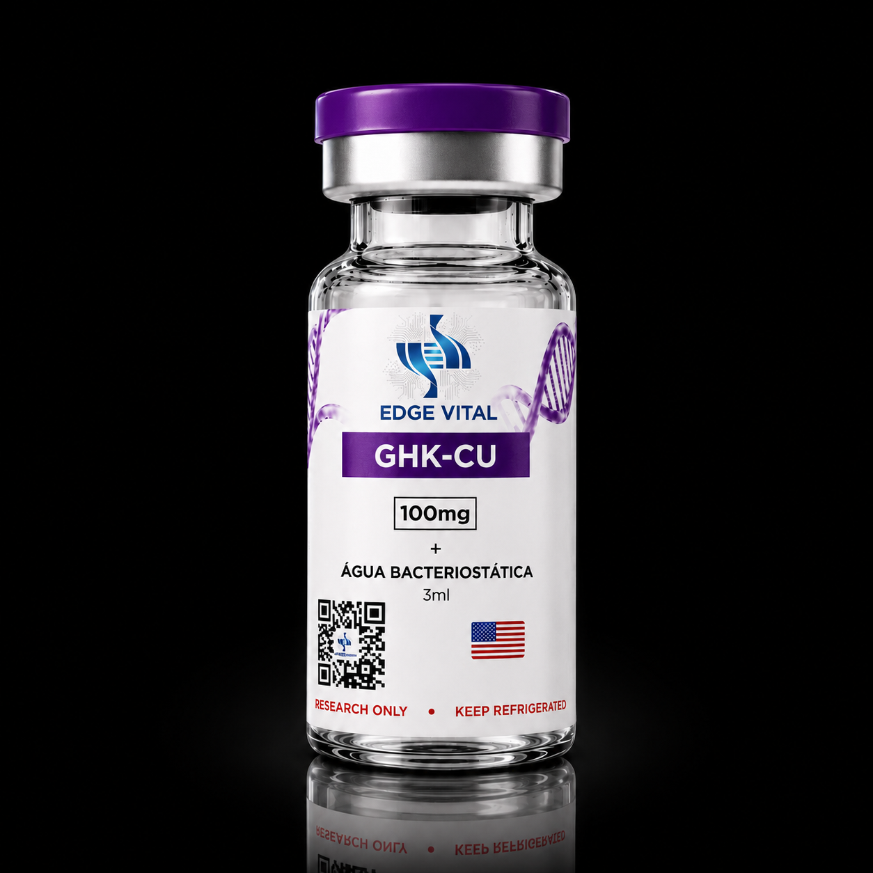 GHK-CU Edge Vital — 100 mg + água bacteriostática 3 mL