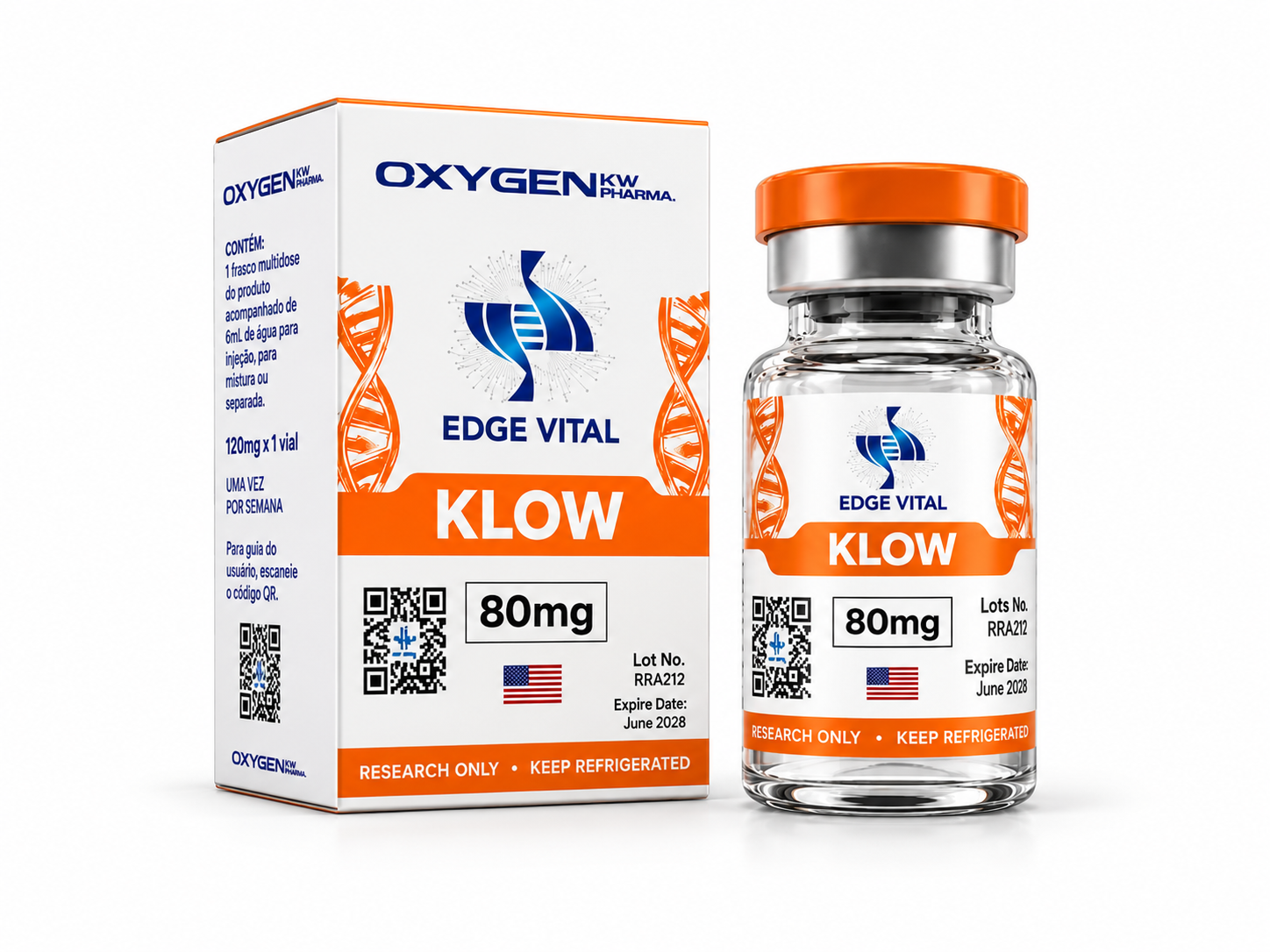 KLOW Edge Vital — 80 mg + água bacteriostática 3 mL