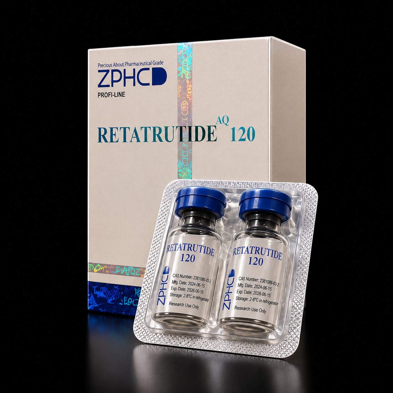 Retatrutide ZPHC — 120 mg — kit com 2 frascos de 60 mg