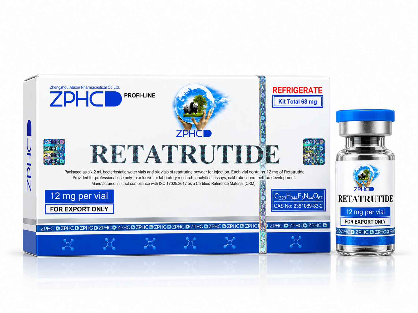 ZPHC Retatrutide 60mg — 05 Vial (12mg cada)