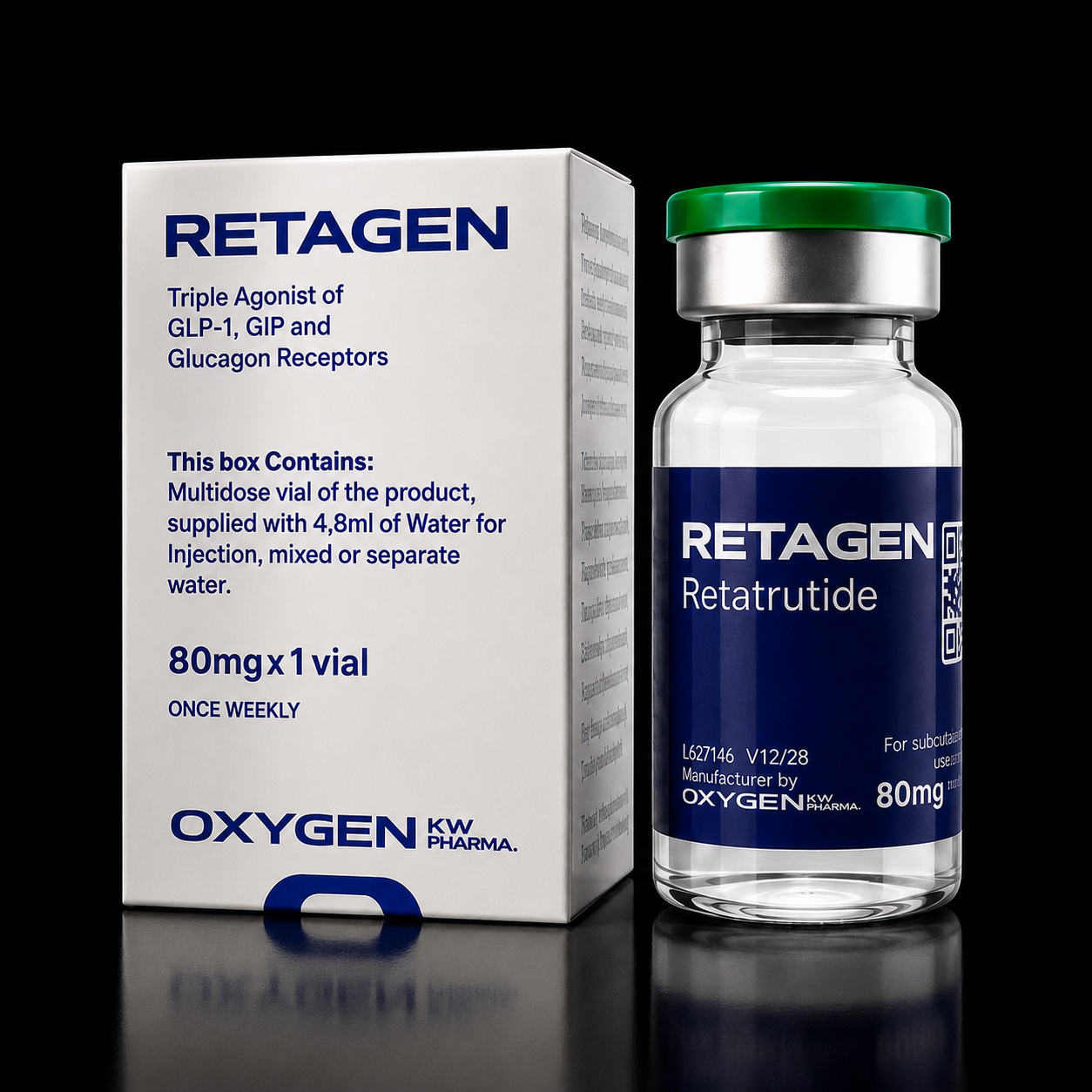 Retatrutida Retagen Oxigen — 80 mg — diluída 4,8 mL