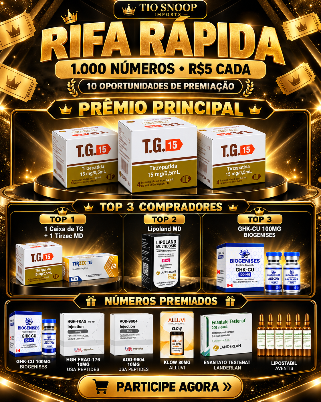 ⚡ RIFA RÁPIDA | 10 PREMIAÇÕES