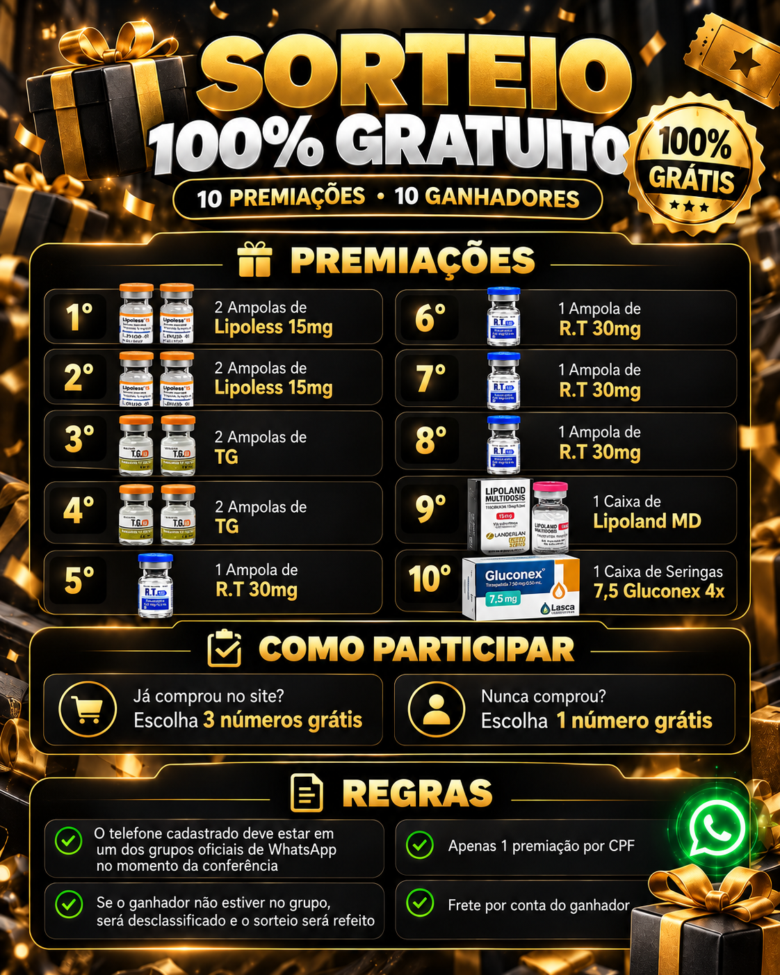 🎁 SORTEIO 100% GRATUITO